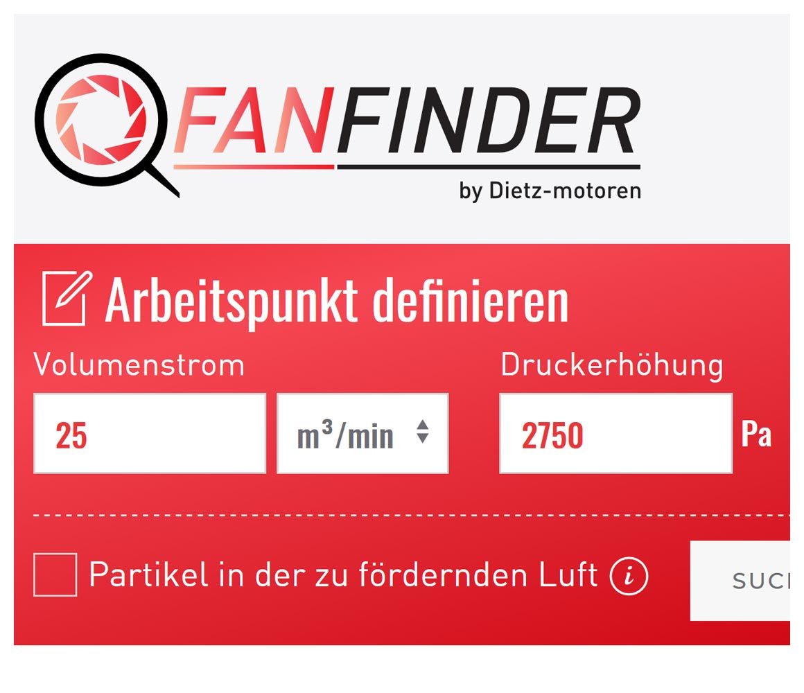 FANFINDER Arbeitspunkt definieren